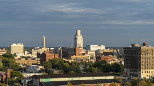 Skyline view of the Rutgers-Camden campus