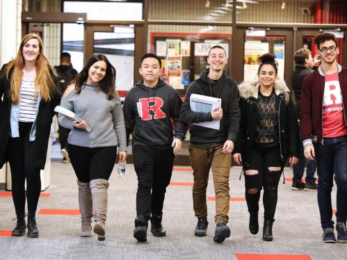 A group of students walking together